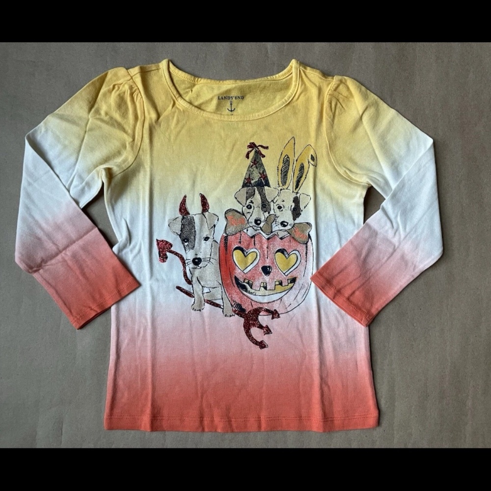 LANDS' END Graphic T-SHIRT Size: 4T New HALLOWEEN Long Sleeve